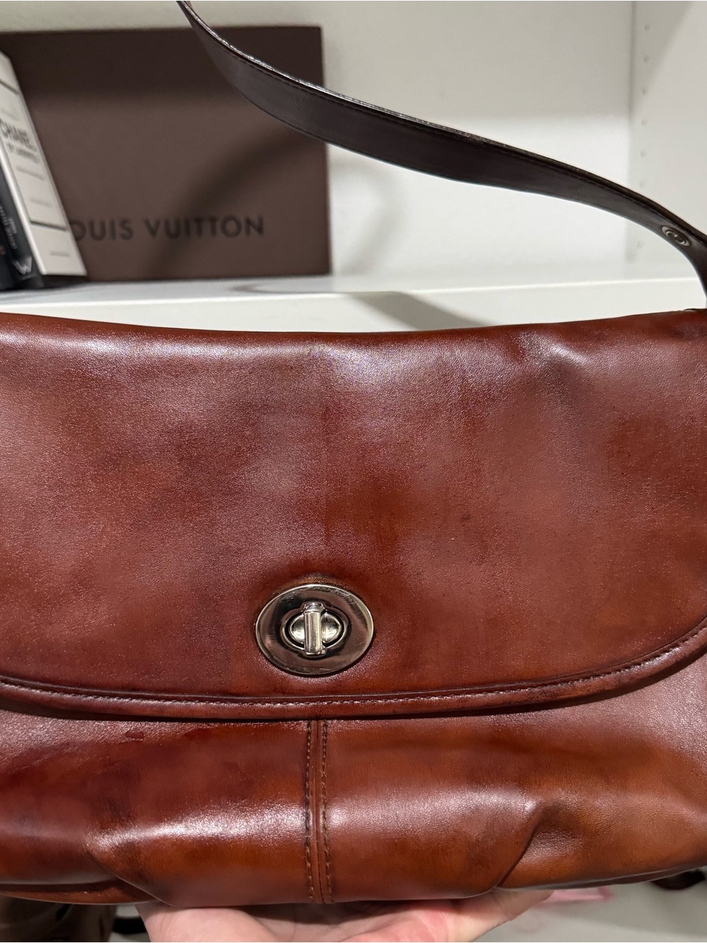 Coach Brown Leather Shoulder Bag - Picture 2 of 6